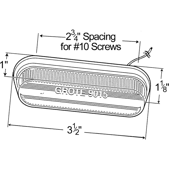 LTG 45253 Grote Thin-Line Single-Bulb Clearance Marker Light (3.5", Amber, P2)