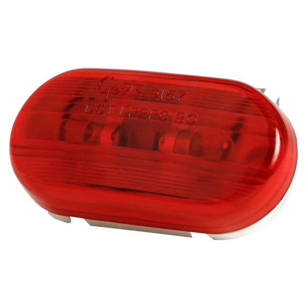 LTG 45262 Grote Two-Bulb Oval Pigtail-Type Clearance Marker Light (4", Red, Optic)