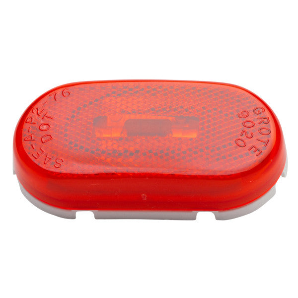 LTG 45932 Grote Two-Bulb Oval Pigtail-Type Clearance Marker Light (4", Red, Reflective)