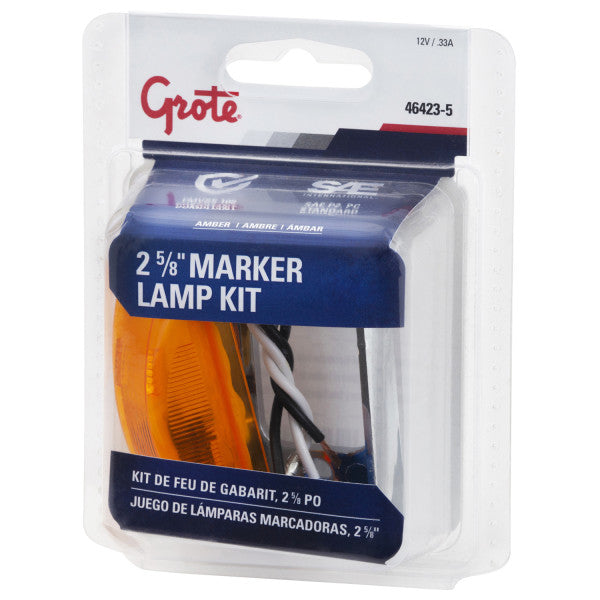 LTG 46423-5 Grote Rectangle Clearance Marker Light Kit (3", Amber, 43980 + 67050)