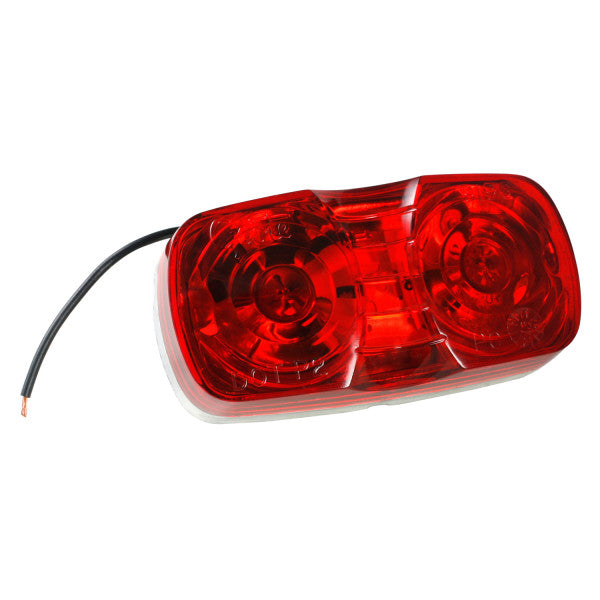 LTG 46782 Grote Two-Bulb Square-Corner Clearance Marker Light (Red, Die-Cast)
