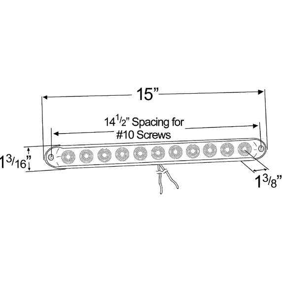 LTG 49192 Grote Thin-Line LED Light Bar (15", Red)
