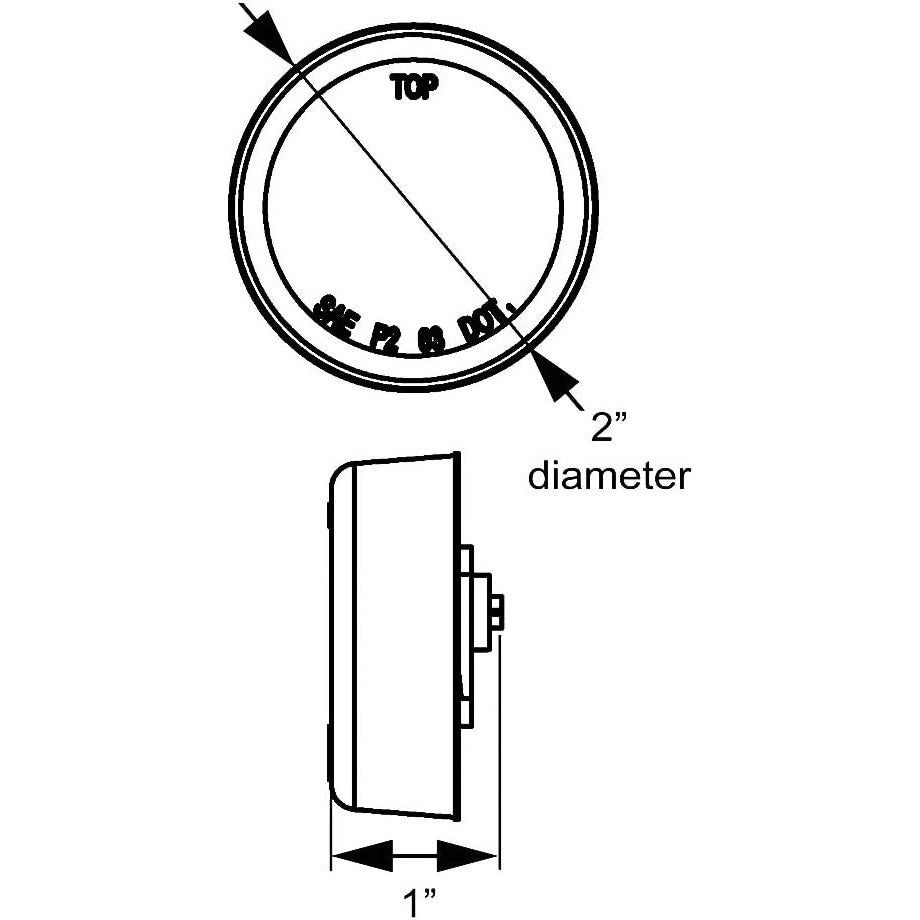 DLT MCL56AK Optronics LED Sealed Marker/Clearance Light Kit (2" Round, Amber, Grommet)