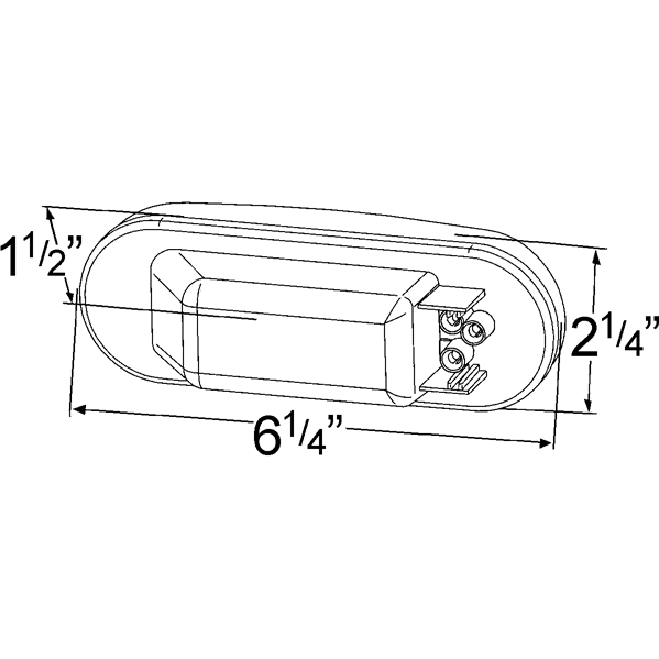 LTG 52892 Grote Torsion Mount III Stop Tail Turn Light (6" Oval, Red, 3 Female Pin)