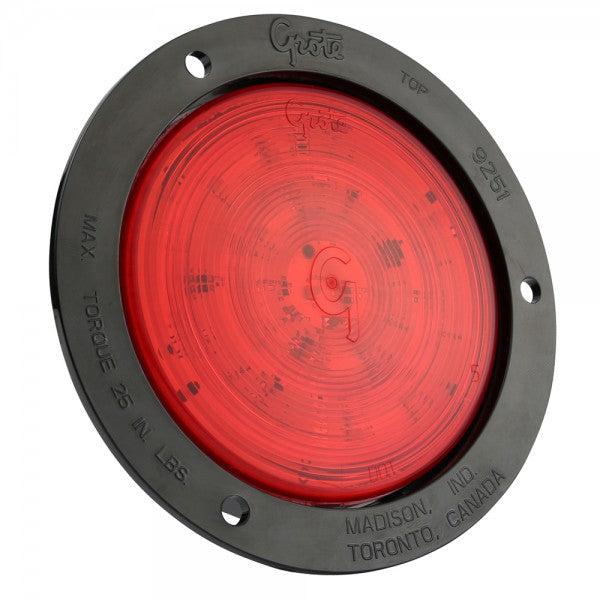 LTG 53182 Grote SuperNova Full-Pattern LED Stop Tail Turn Light w/ Theft Resistant Flange (4" Round, Red, Male 3 Pin)