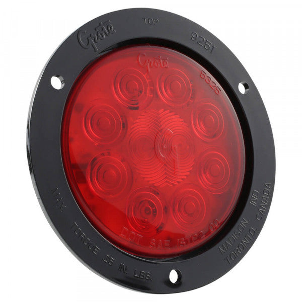 LTG 53292 Grote SuperNova 10-LED Stop Tail Turn Light w/ Theft Resistant Flange (4" Round, Male 3 Pin)