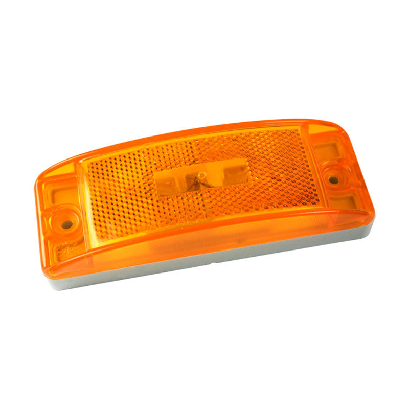LTG 46873 Grote Sealed Turtleback II LED Rectangle Clearance Marker Light (Amber, Reflective, Male Pin)