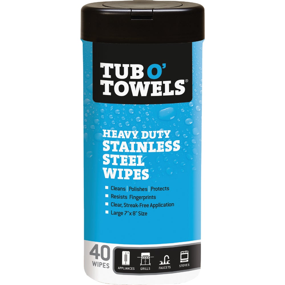 XFP TW40-SS Tub O' Towels Stainless Steel Wipes (40 ct)