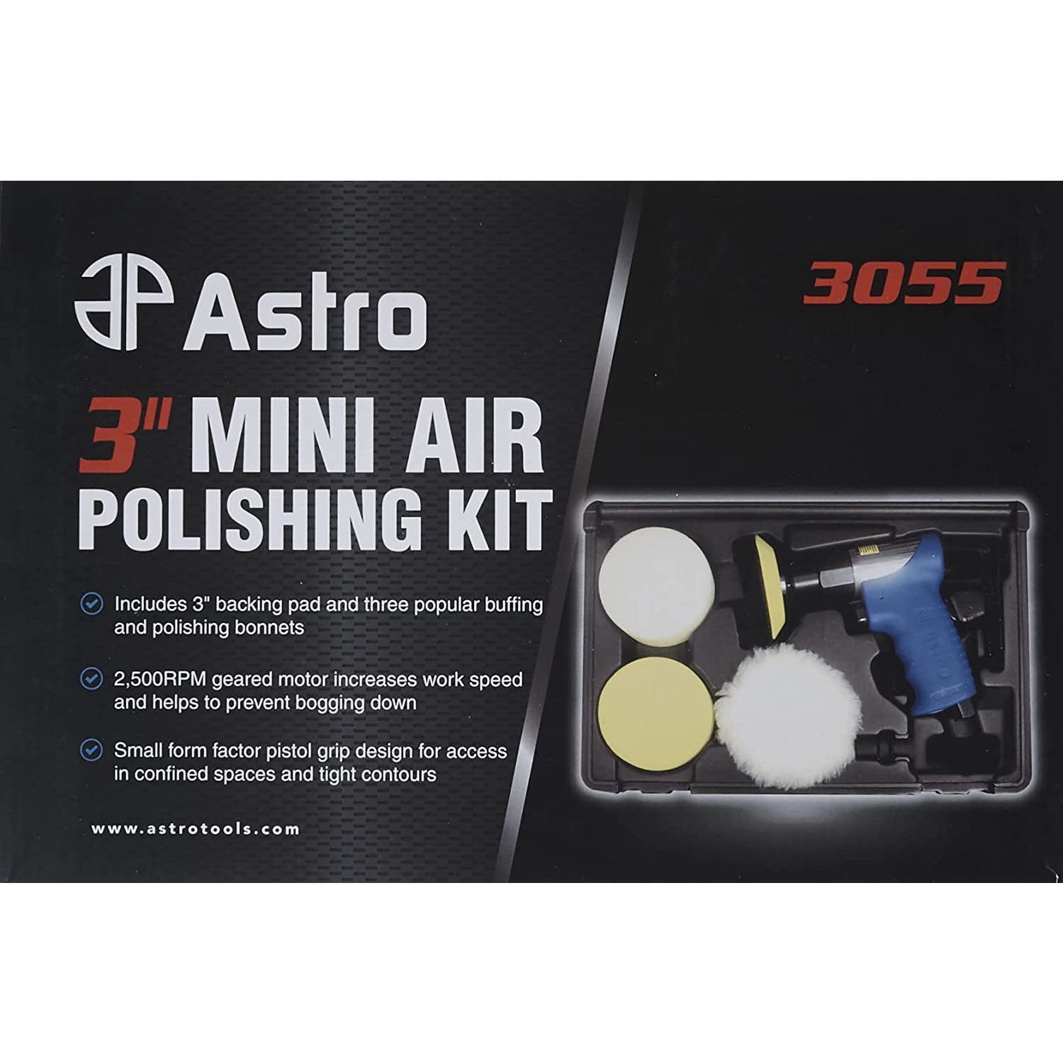 ET AST3055 Astro Pneumatic 3" Mini Air Polishing Kit