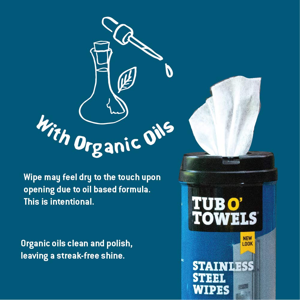 XFP TW40-SS Tub O' Towels Stainless Steel Wipes (40 ct)