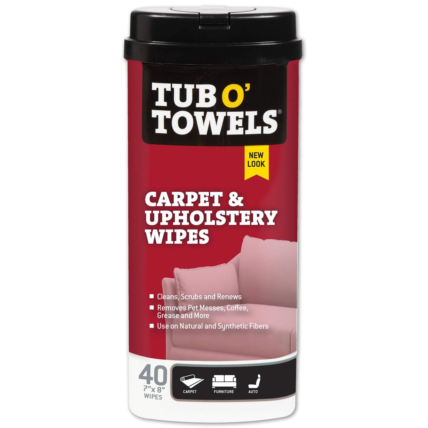 XFP TW40-CP Tub O' Towels Carpet & Upholstery Wipes (40 ct)