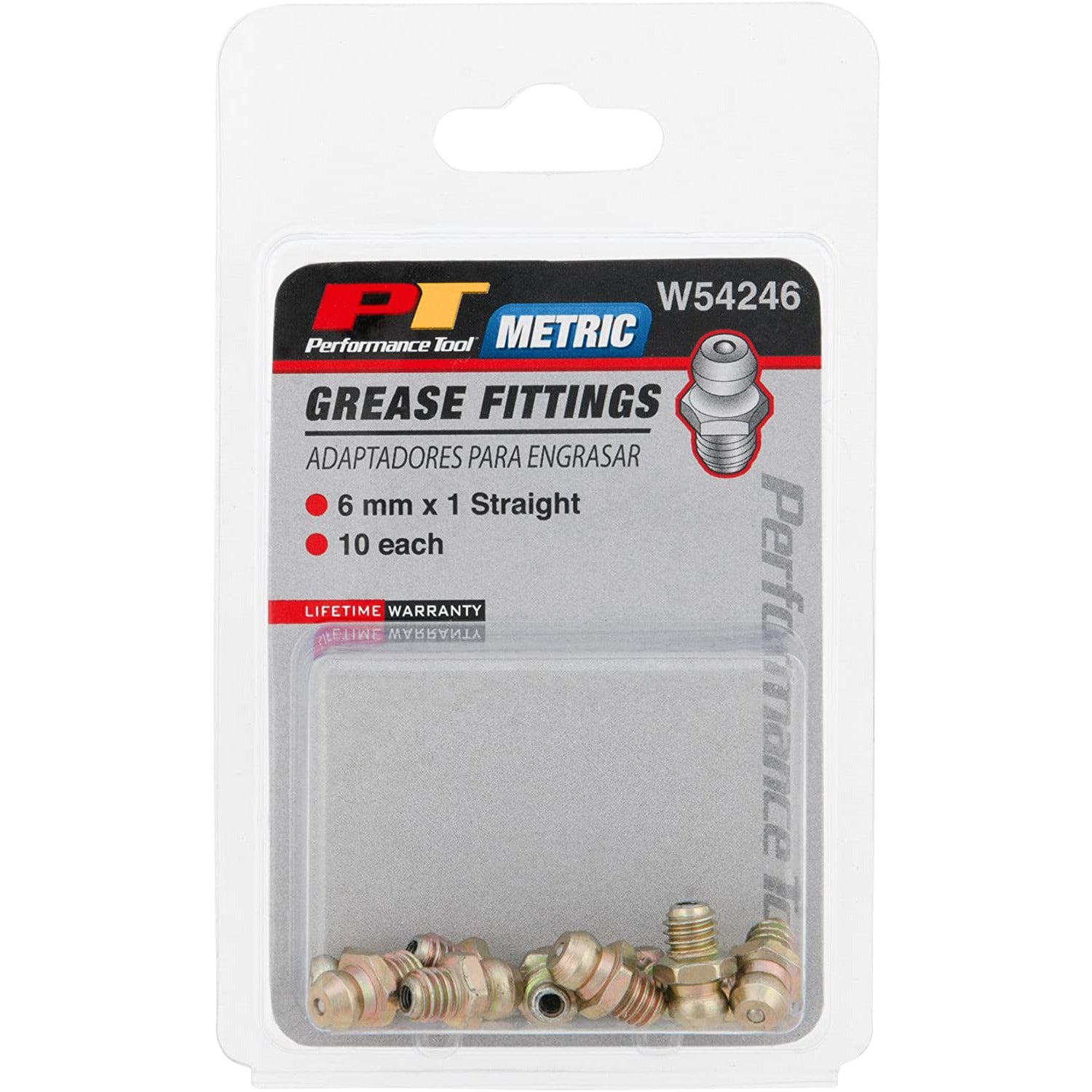 WIL W54246 Performance Tool Straight 6mm Metric Grease Fittings (10 pk)