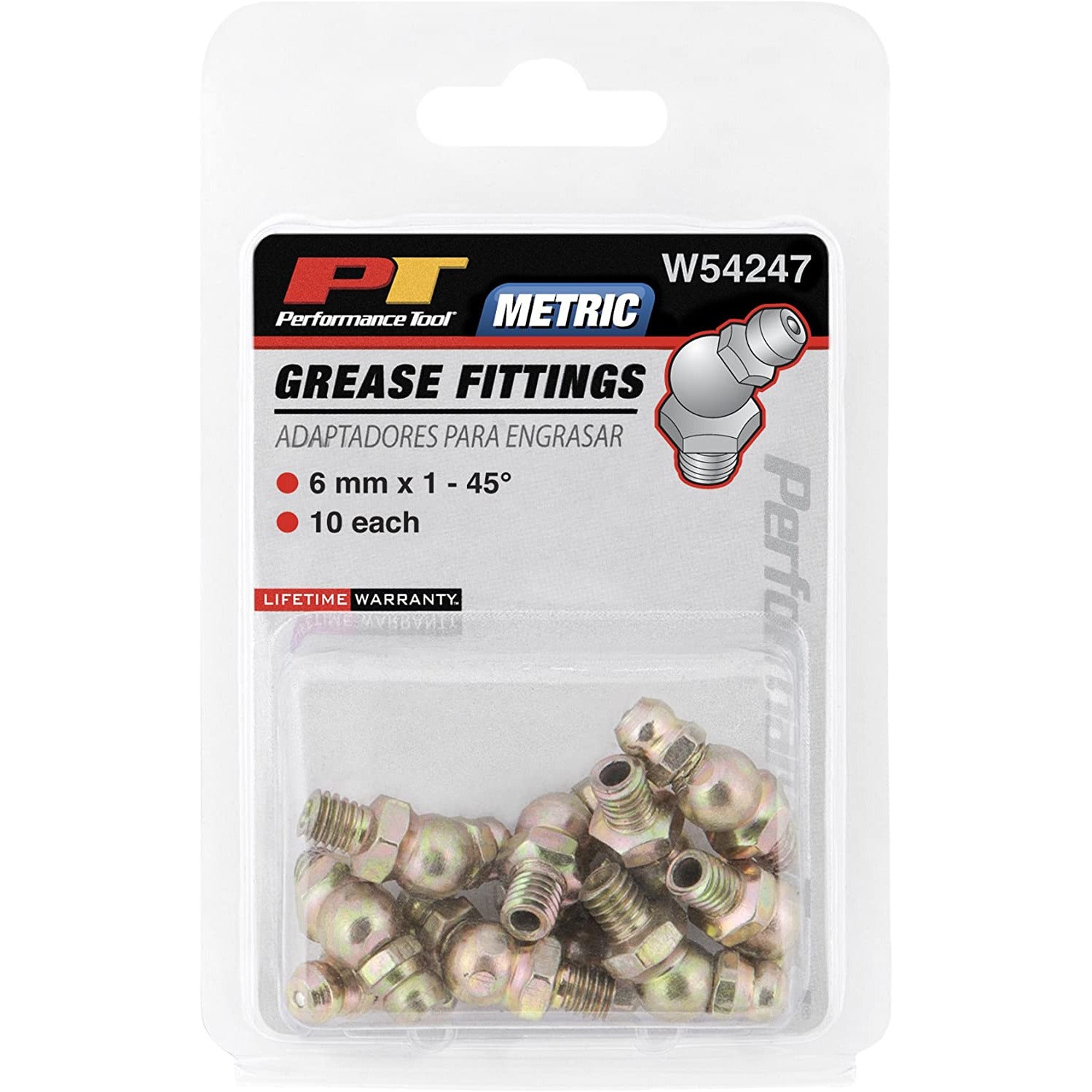 WIL W54247 Performance Tool 45 Degree 6mm Metric Grease Fittings (10 pk)