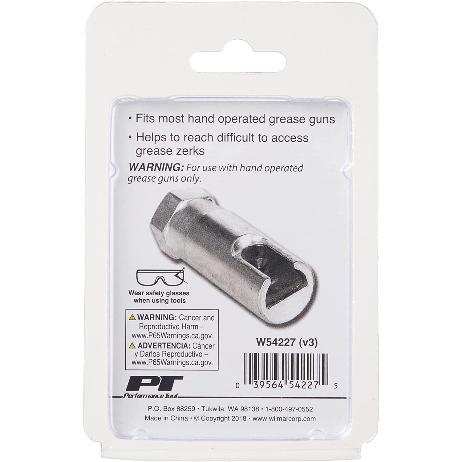 WIL W54227 Performance Tool Grooved Right Angle 90 Degree Grease Gun Coupler (1/8" NPTF)