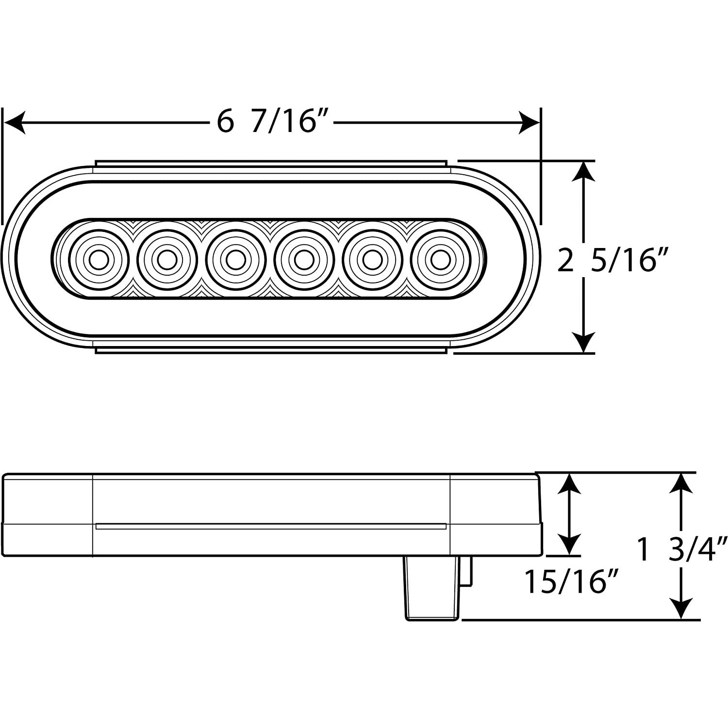 DLT TLL112RK Optronics Glolight LED Combination Trailer Tail Light Kit (6" Oval, Grommet)