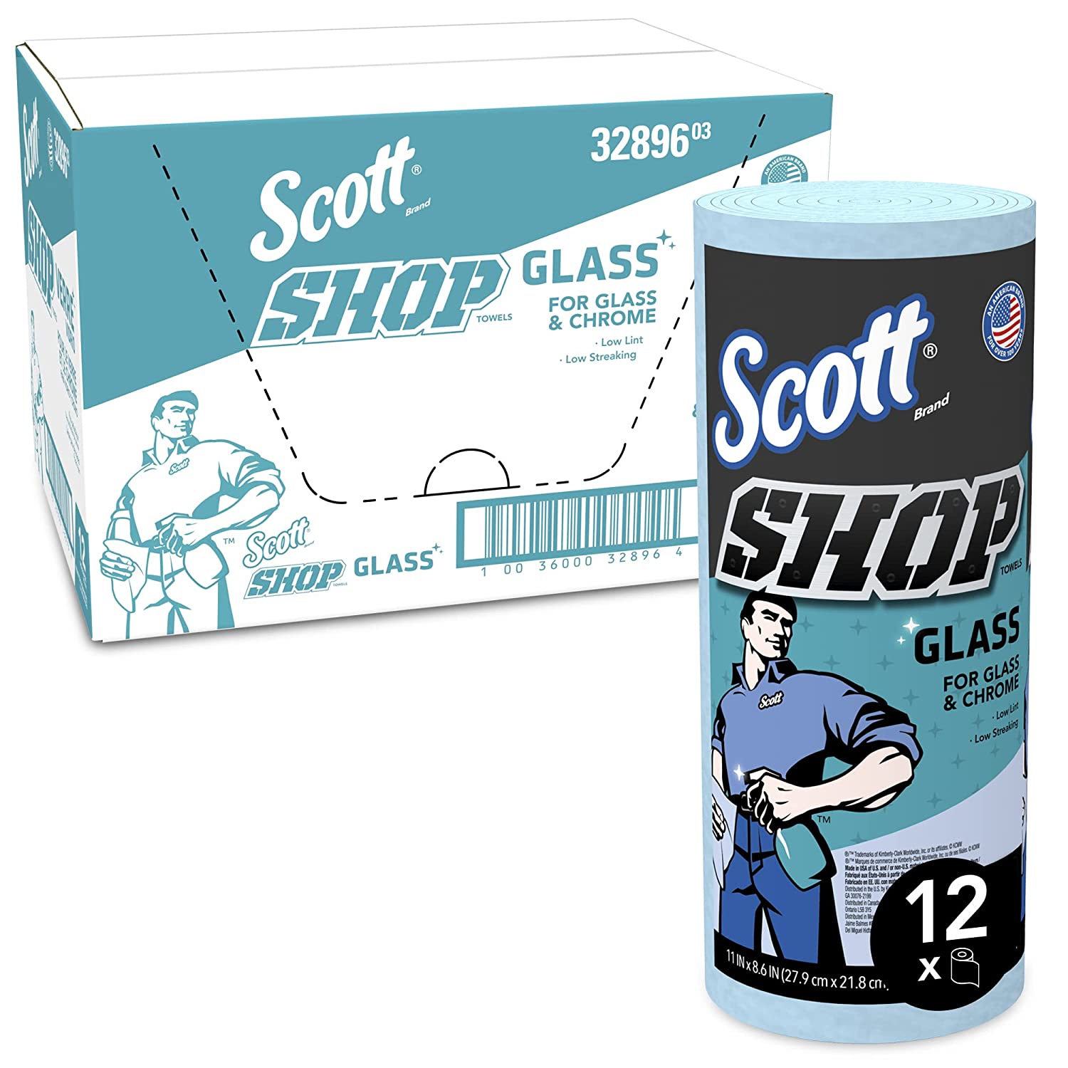 SCO 32896 Scott Blue Glass Towels (1 roll)