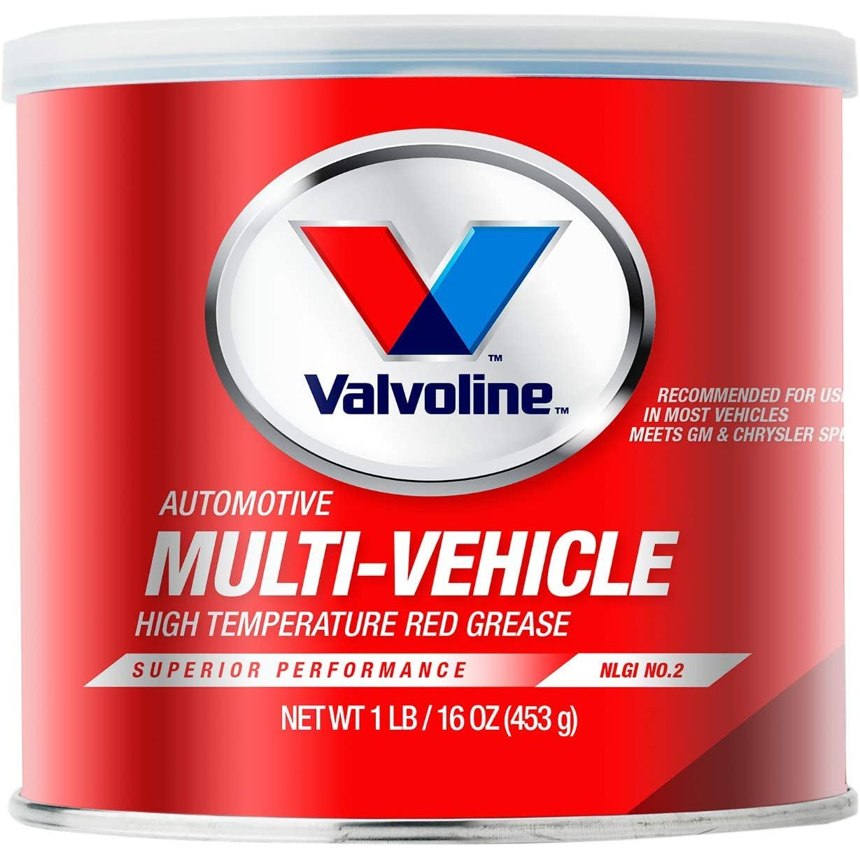 VAL VV614 Valvoline Multi-Vehicle #2 EP Hi-Temp Red Grease (1 lb)