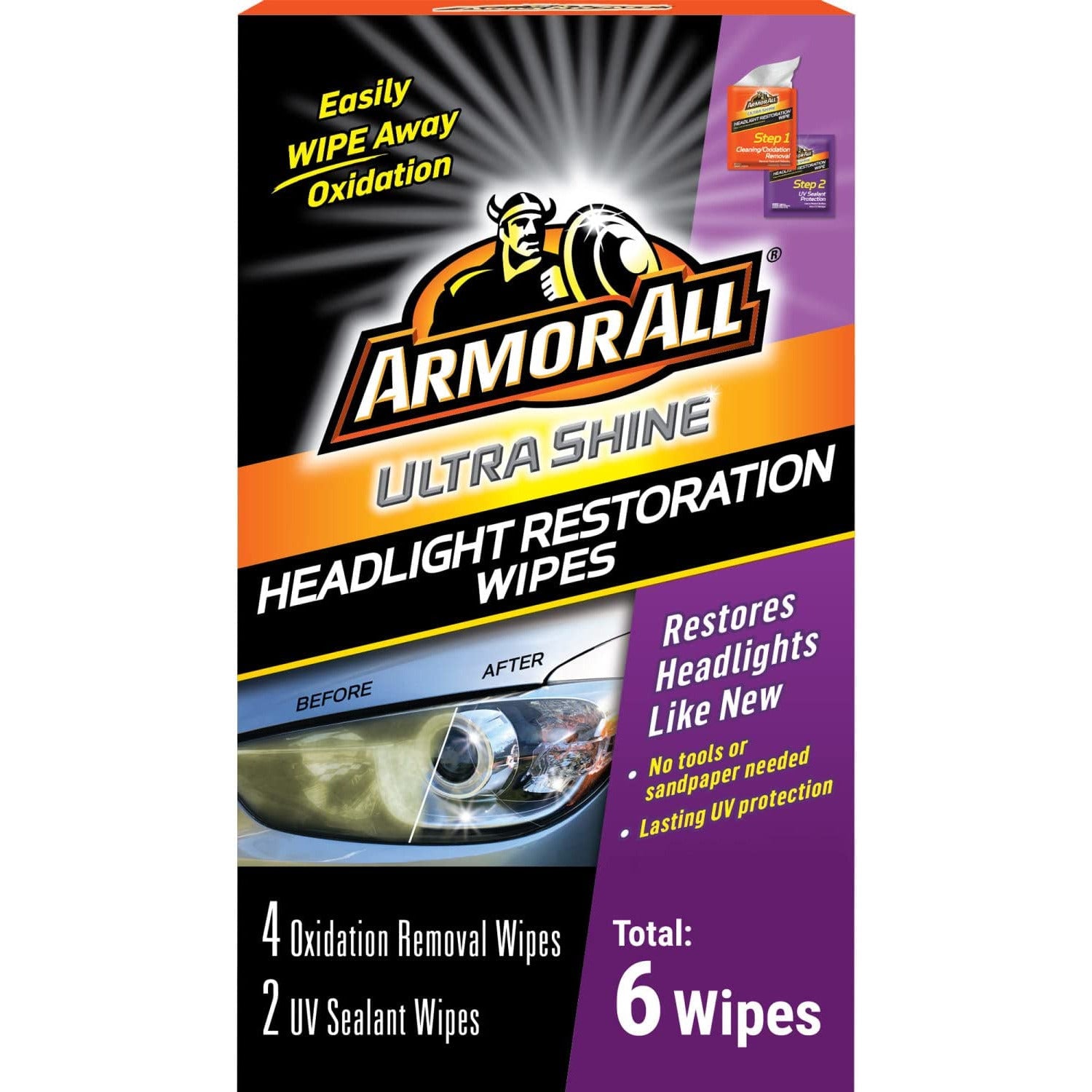 ARM 18514 Armor All Ultra Shine Headlight Restoration Wipes