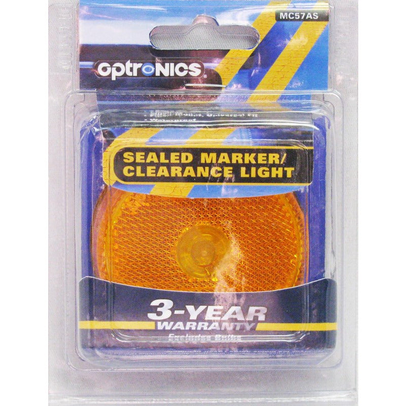 DLT MC57AS Optronics Sealed Marker/Clearance Light (2.5" Round, Reflective, Amber, Grommet)