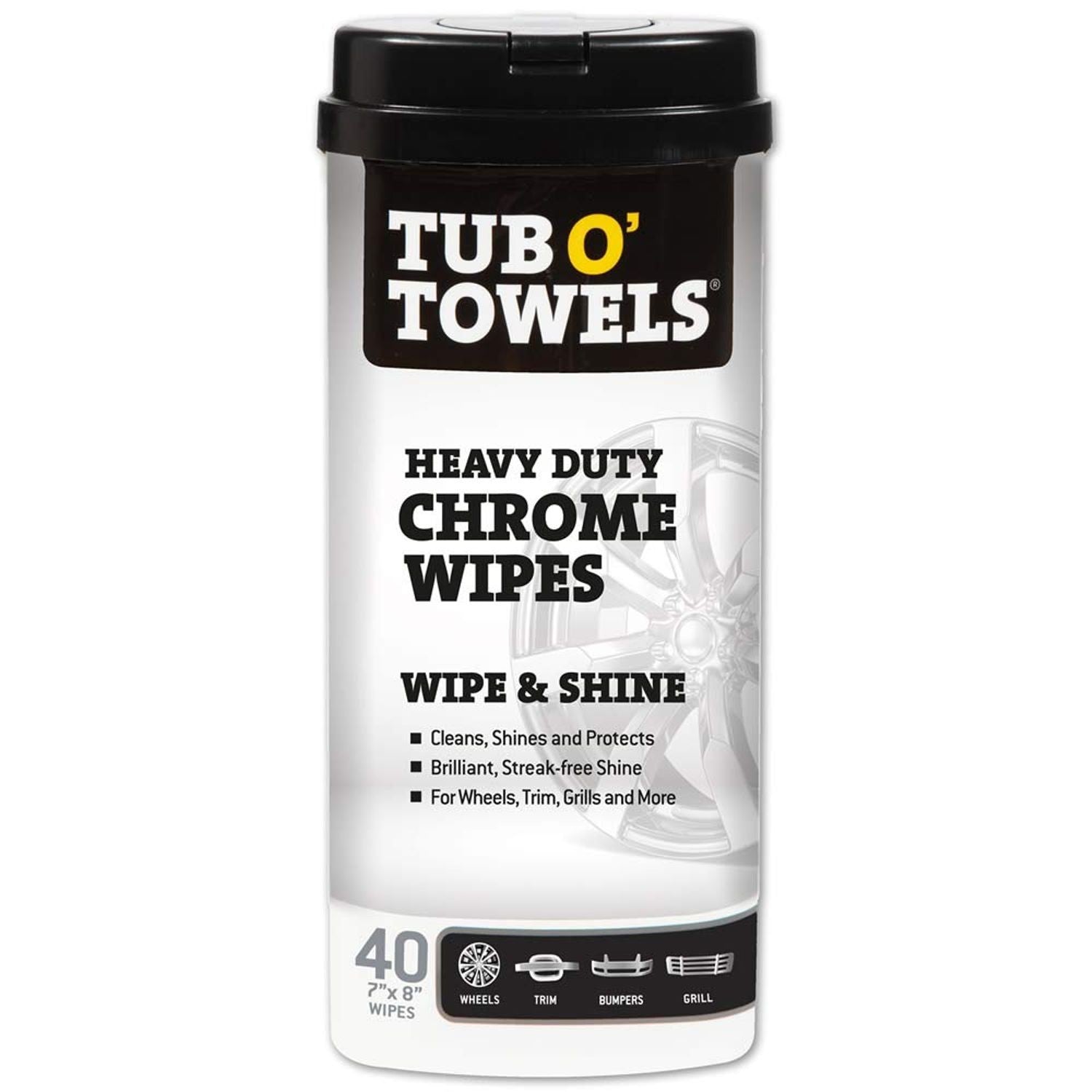 XFP TW40-CHR Tub O' Towels Heavy Duty Chrome Wipes (40 ct)