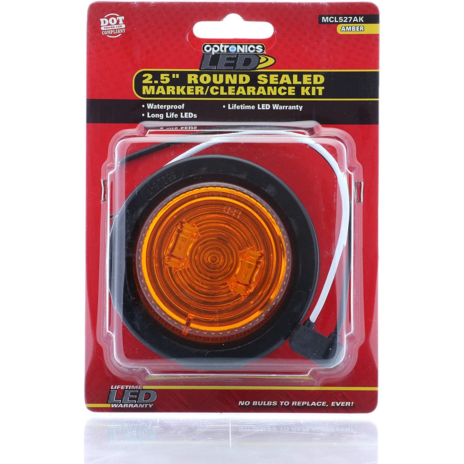 DLT MCL527AK Optronics LED Sealed Marker/Clearance Light Kit (2.5" Round, Amber, Grommet)