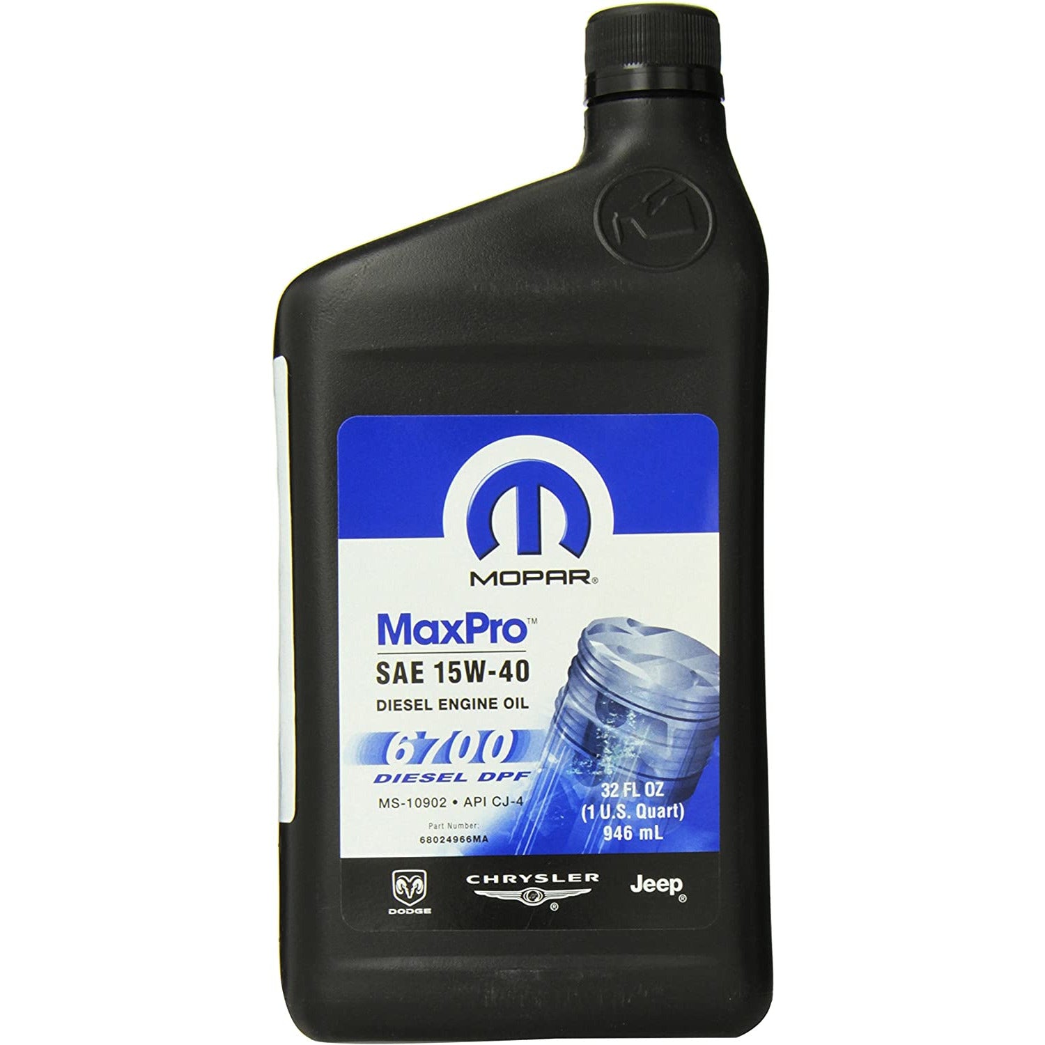 XMP 68024966MA Mopar MaxPro SAE 15W-40 Diesel Engine Oil 6700 (1 qt)