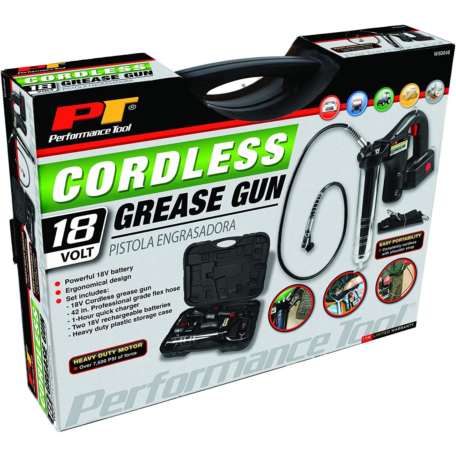 ET WILW50048 Performance Tool 18v Cordless Grease Gun w/ Battery