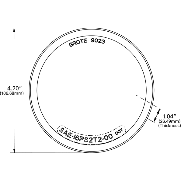 LTG 90232 Grote Stop Tail Turn Replacement Lens (Pedestal Round, Red)