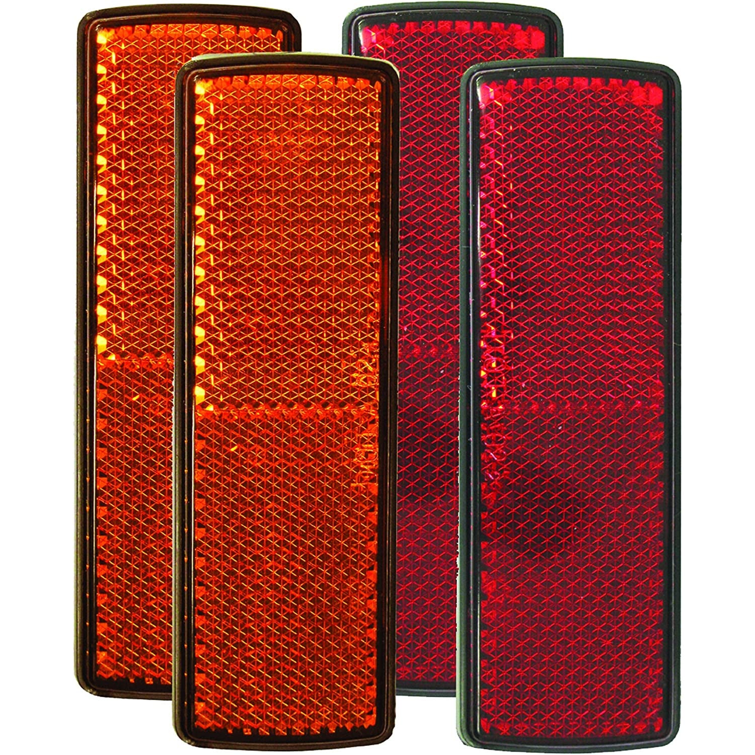 DLT RE52ARK Optronics Reflector Kit (4" Rectangle, Red & Amber, Adhesive, 4pc)