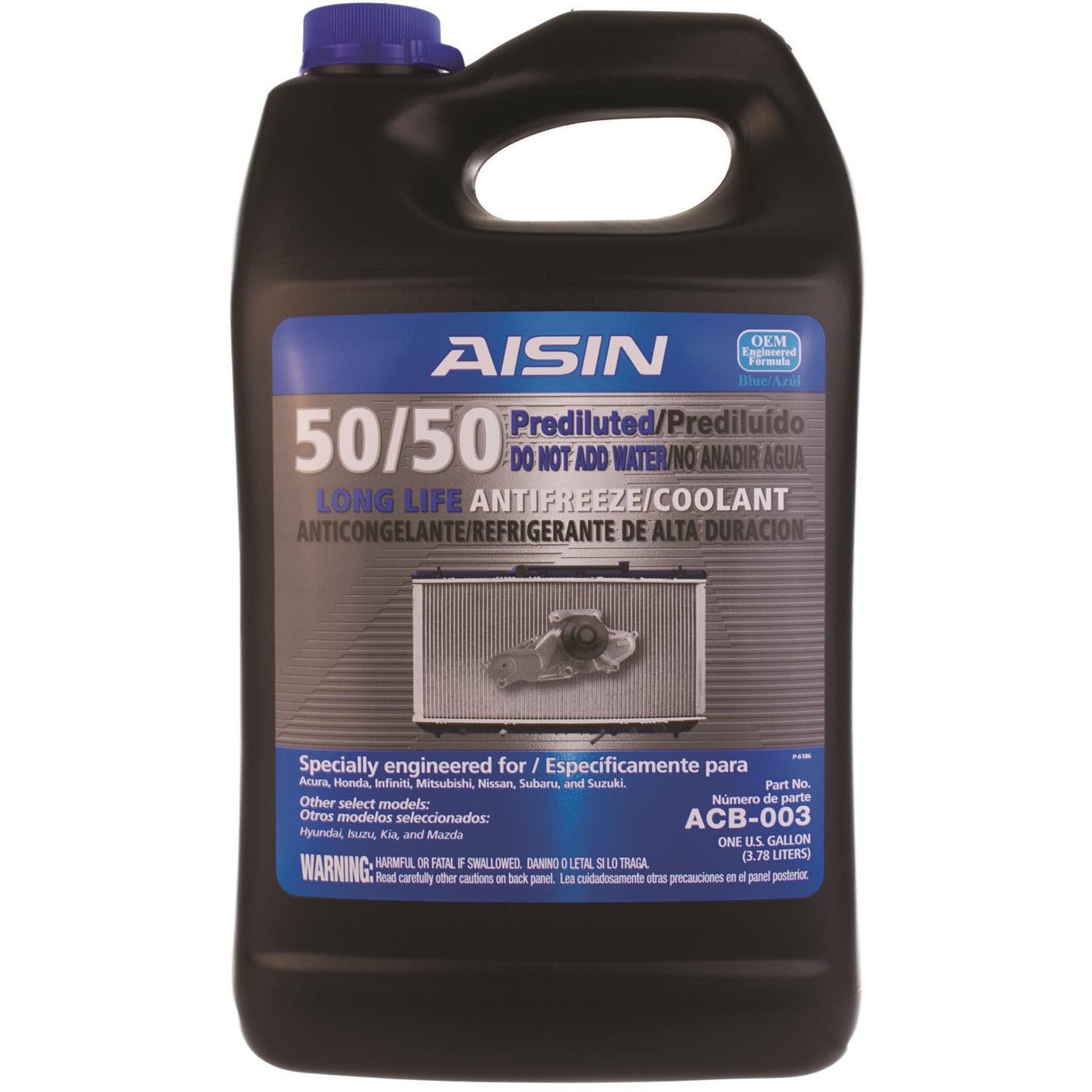 XAP ACB-003 Aisin 50/50 Pre-Diluted Super Long-Life Antifreeze/Coolant (Blue)