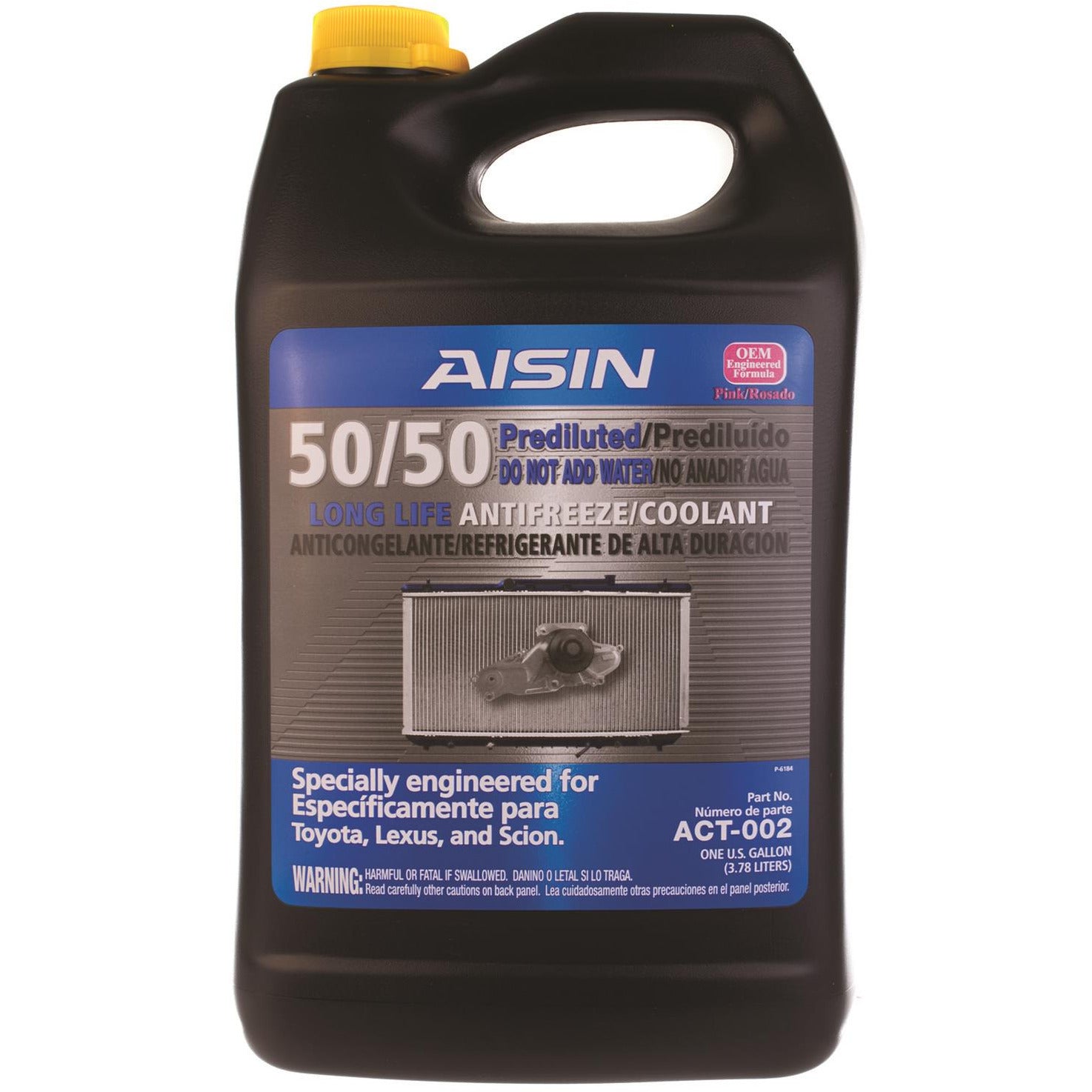 XAP ACT-002 Aisin 50/50 Pre-Diluted Super Long-Life Antifreeze/Coolant (Pink)