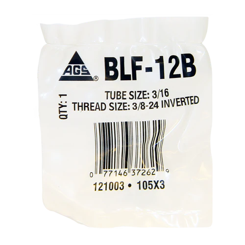 BL BLF-12B AGS Steel Tube Nut, 3/16 Tube (3/8-24 Inverted)