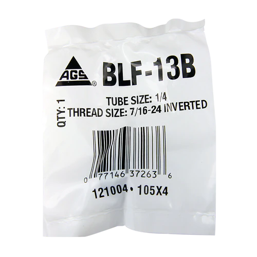 BL BLF-13B AGS Steel Tube Nut, 1/4 Tube (7/16-24 Inverted)