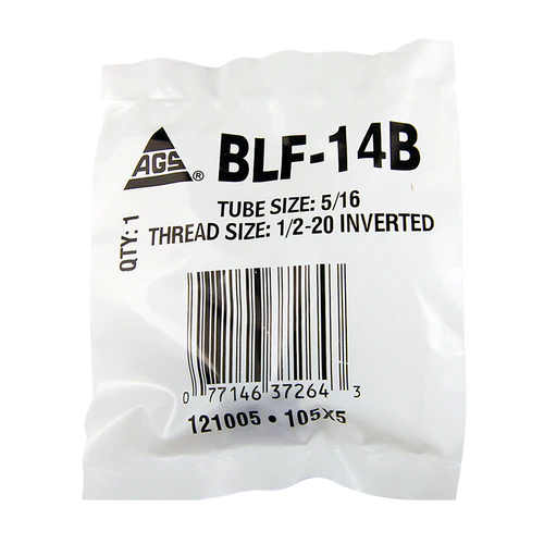 BL BLF-14B AGS Steel Tube Nut, 5/16 Tube (1/2-20 Inverted)