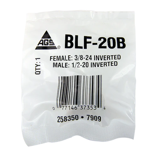 BL BLF-20B AGS Brass Adapter (Female 3/8-24 Inverted to Male 1/2-20 Inverted)