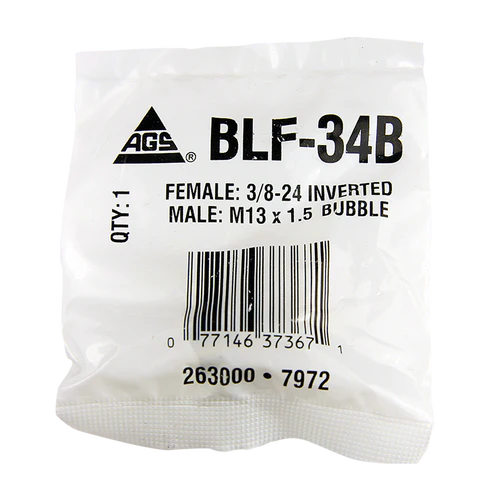 BL BLF-34B AGS Brass Adapter (Female 3/8-24 Inverted to Male M13x1.5 Bubble)