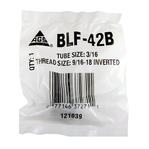 BL BLF-42B AGS Steel Tube Nut, 3/16 Tube (9/16-18 Inverted)