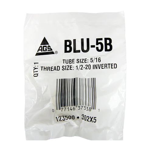 BL BLU-5B AGS Brass Brake Line Union 5/16" (1/2-20 Inverted)