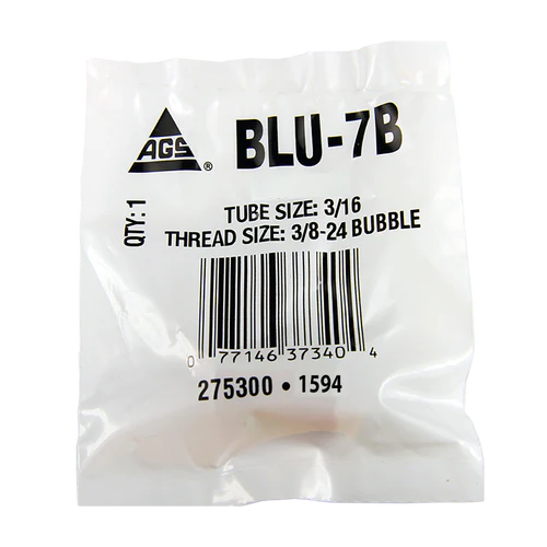 BL BLU-7B AGS Steel Brake Line Union 3/16" (3/8-24 Bubble)