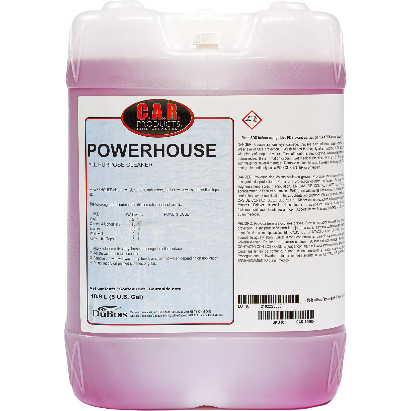 XCP CAR-10605 CAR Products Powerhouse All Purpose Cleaner (5 gal)