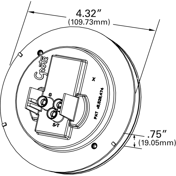 LTG G4002 Grote Hi Count LED Round Stop Tail Turn Light (4", Red)