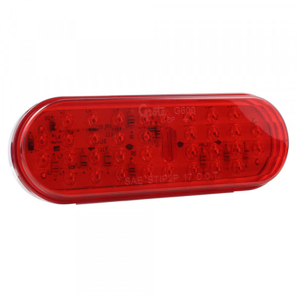 LTG G6002 Grote Hi Count Oval LED Stop Tail Turn Light (6" Red, Female 3 Pin)