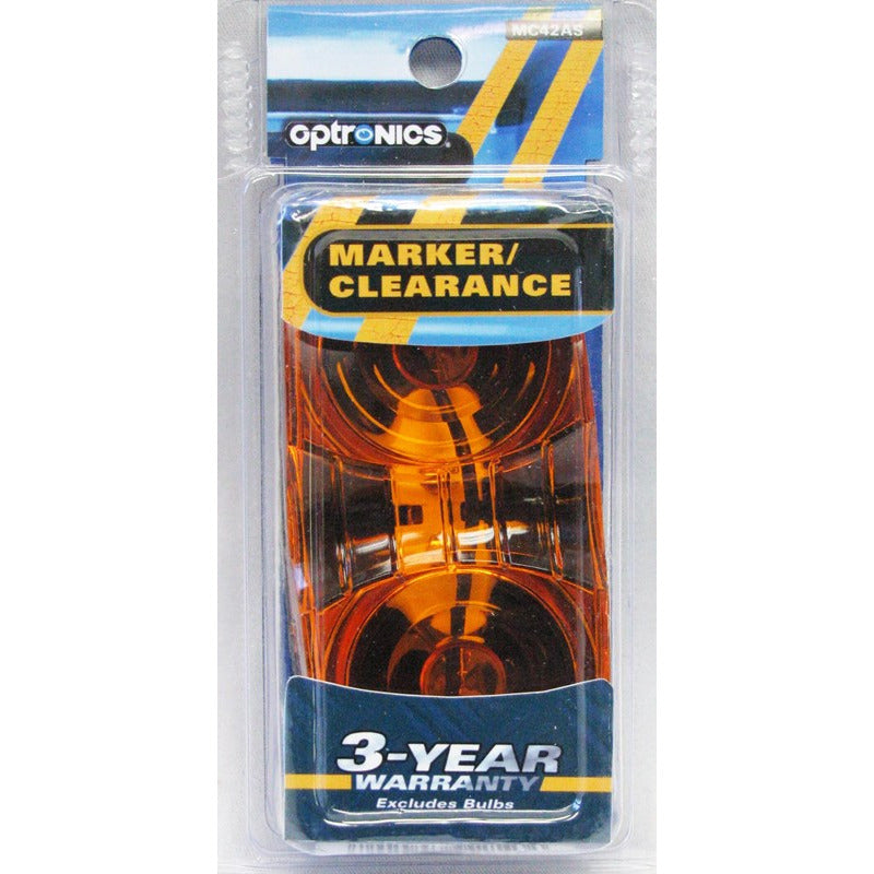 DLT MC42AS Optronics 2-Bulb Marker/Clearance Light (4" Double Bullseye Rectangle, Amber, Surface)