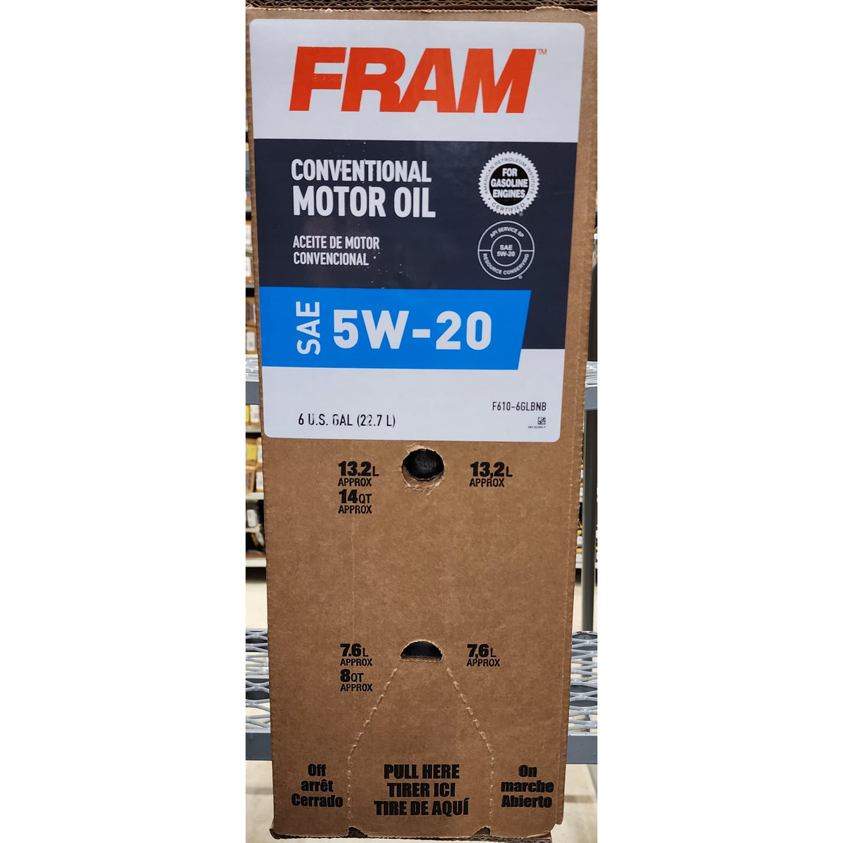 Fram Wheel Engine FRL F610-6GLBNB FRAM 5w-20 Conventional Oil (6 Gal)