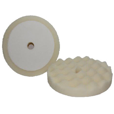 XCP CAR-972W CAR Products 8" Waffle Compound White Foam Pads (2 pk)