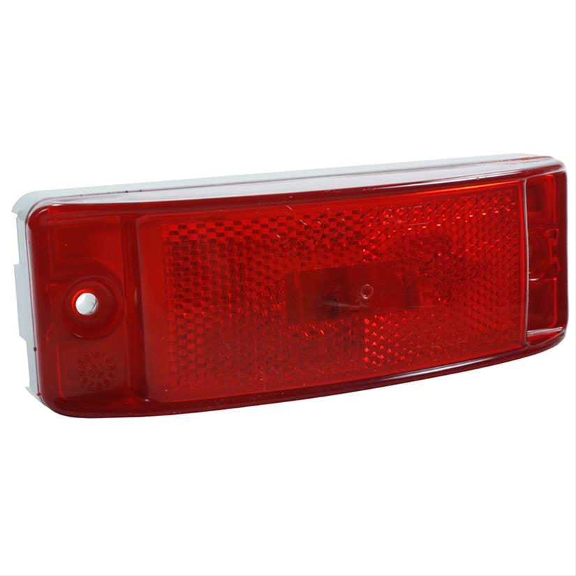 LTG 46872 Grote Sealed Turtleback II LED Rectangle Clearance Marker Light (Red, Reflective, Male Pin)
