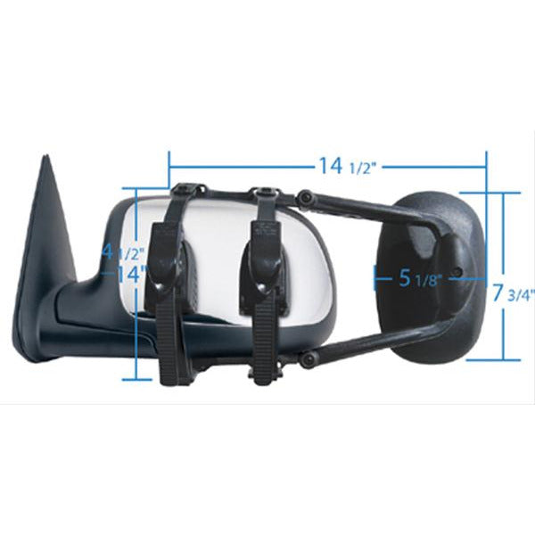 MRR 3891 K-Source Deluxe Trailer Towing Mirror (Universal, 5" x 7", Clamp On)