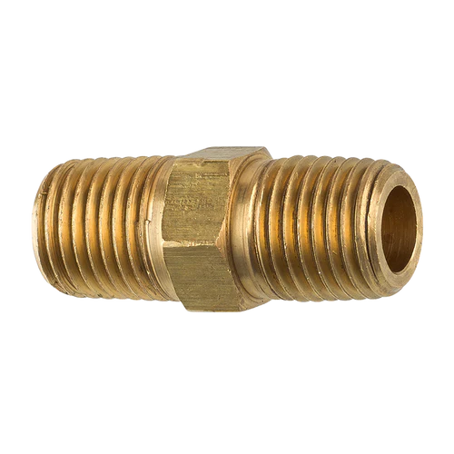 BL PTF-64B AGS Brass Hex Nipple (Male 1/4-18 NPT)