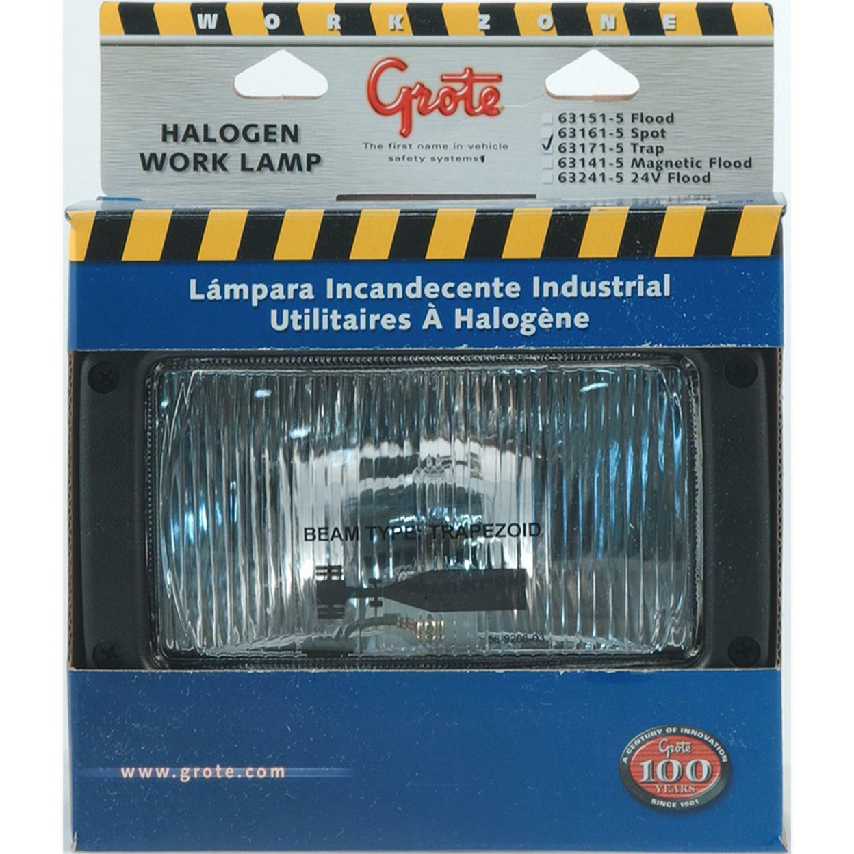 LTG 63171-5 Grote Rectangular Halogen Work Light (Trapezoid, Screw)