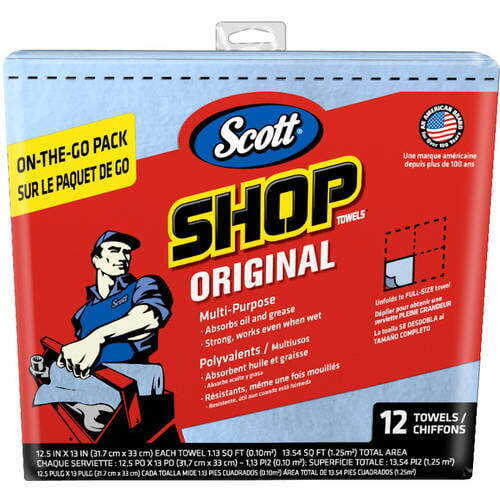 SCO 44180 Scott Original Blue Shop Towels (12 pk)